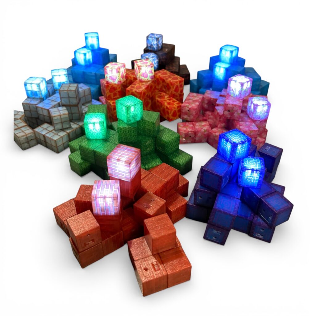9 stk Glow Light Cubes – Magnetiske Lysende Klodser