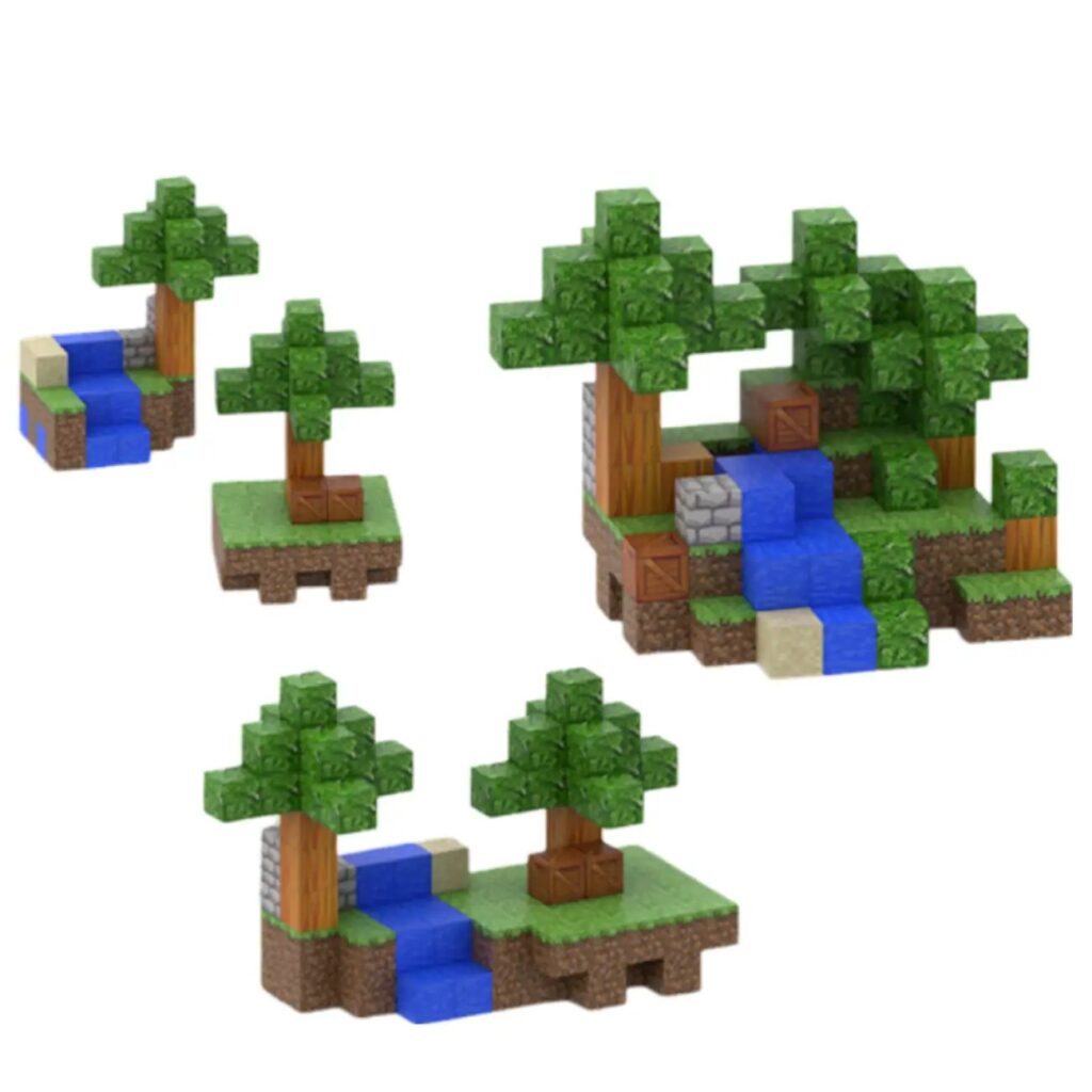 Vandfaldet i Skoven - 100 Klodser + 3 Figurer