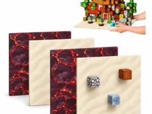 4 stk Magnetiske Byggeplader - Sand og Lava